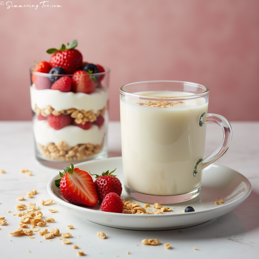Tea paired with Yogurt and Granola