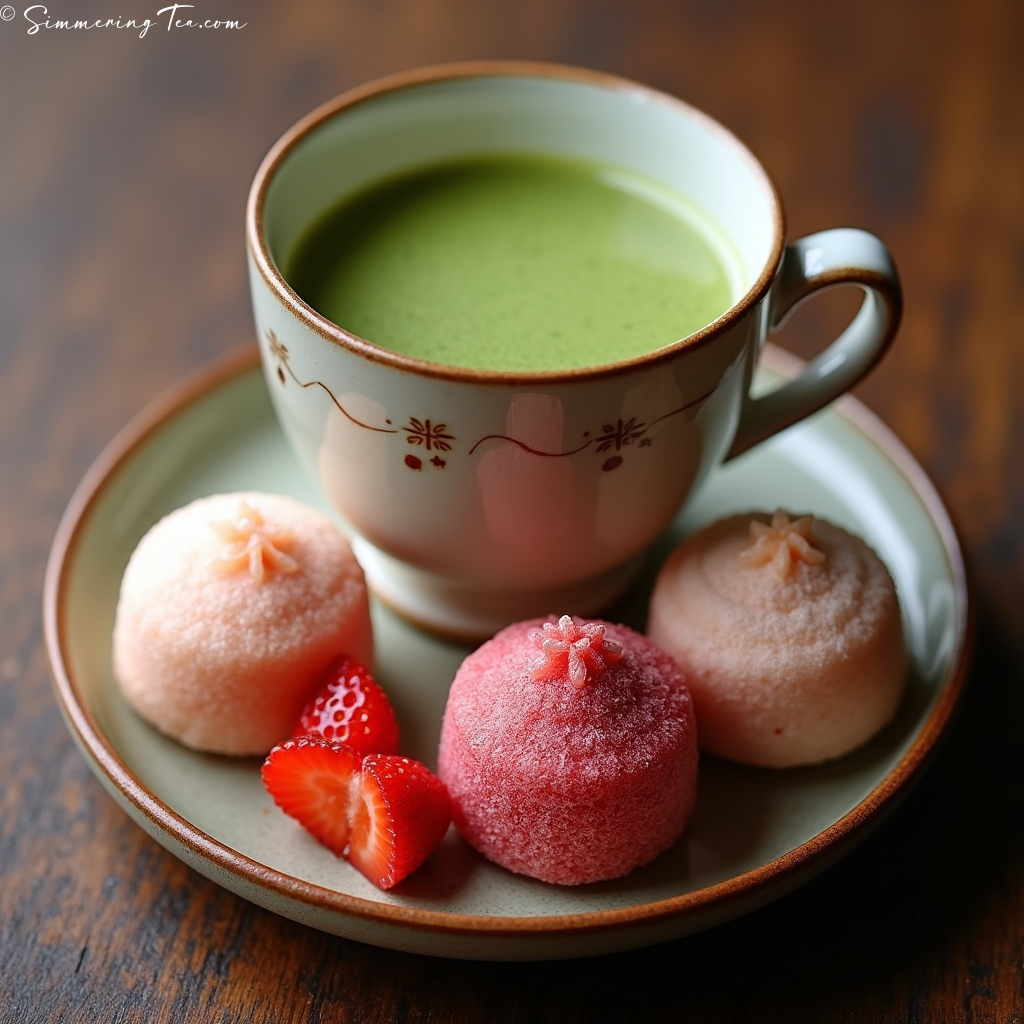 Tea paired with Mochi