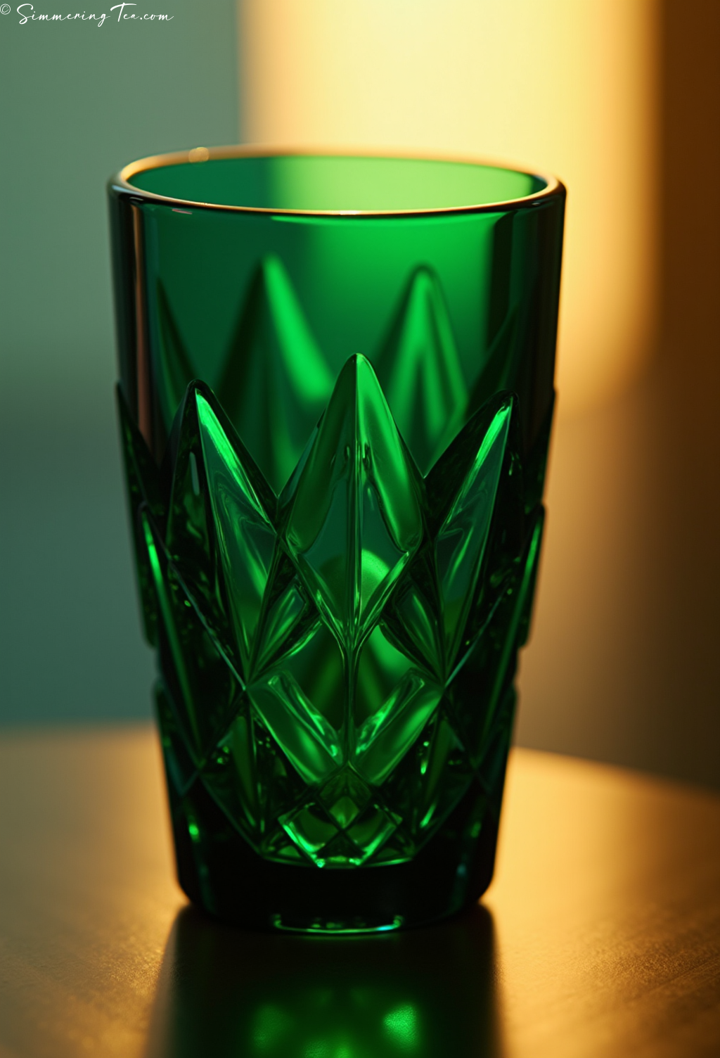 Emerald Green Glass Tea Set