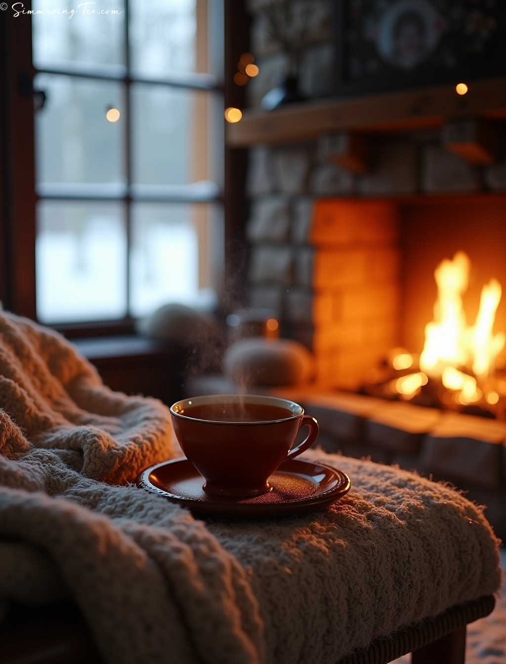 Tea by the Fireplace