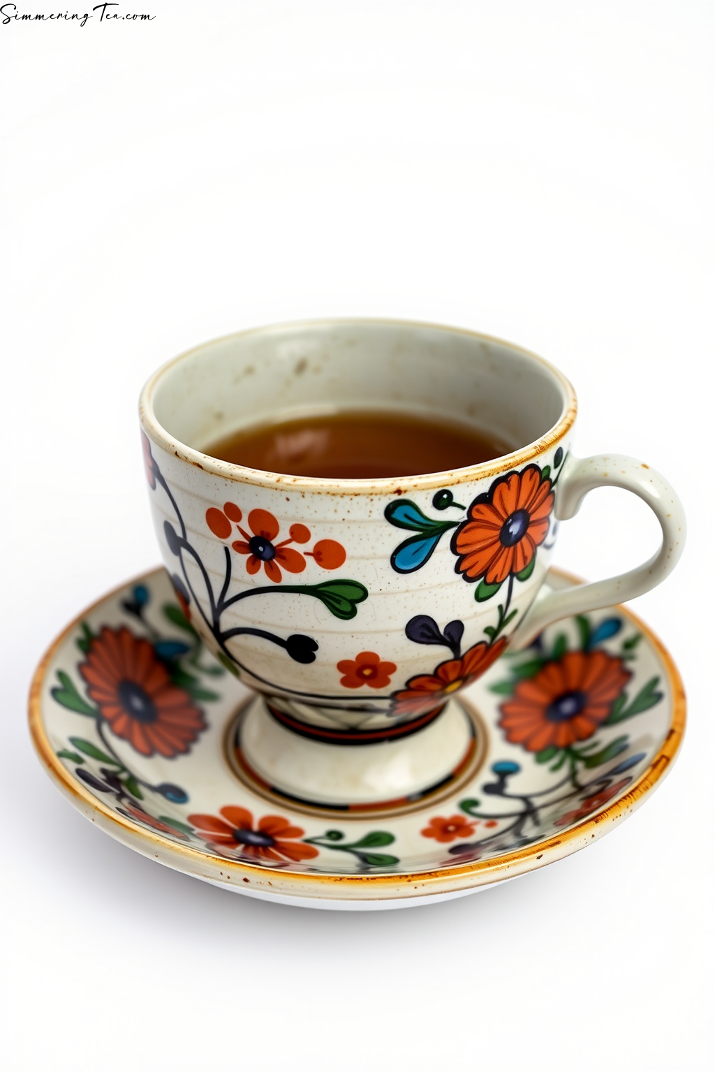 Hand-Painted Ceramic Tea Cup