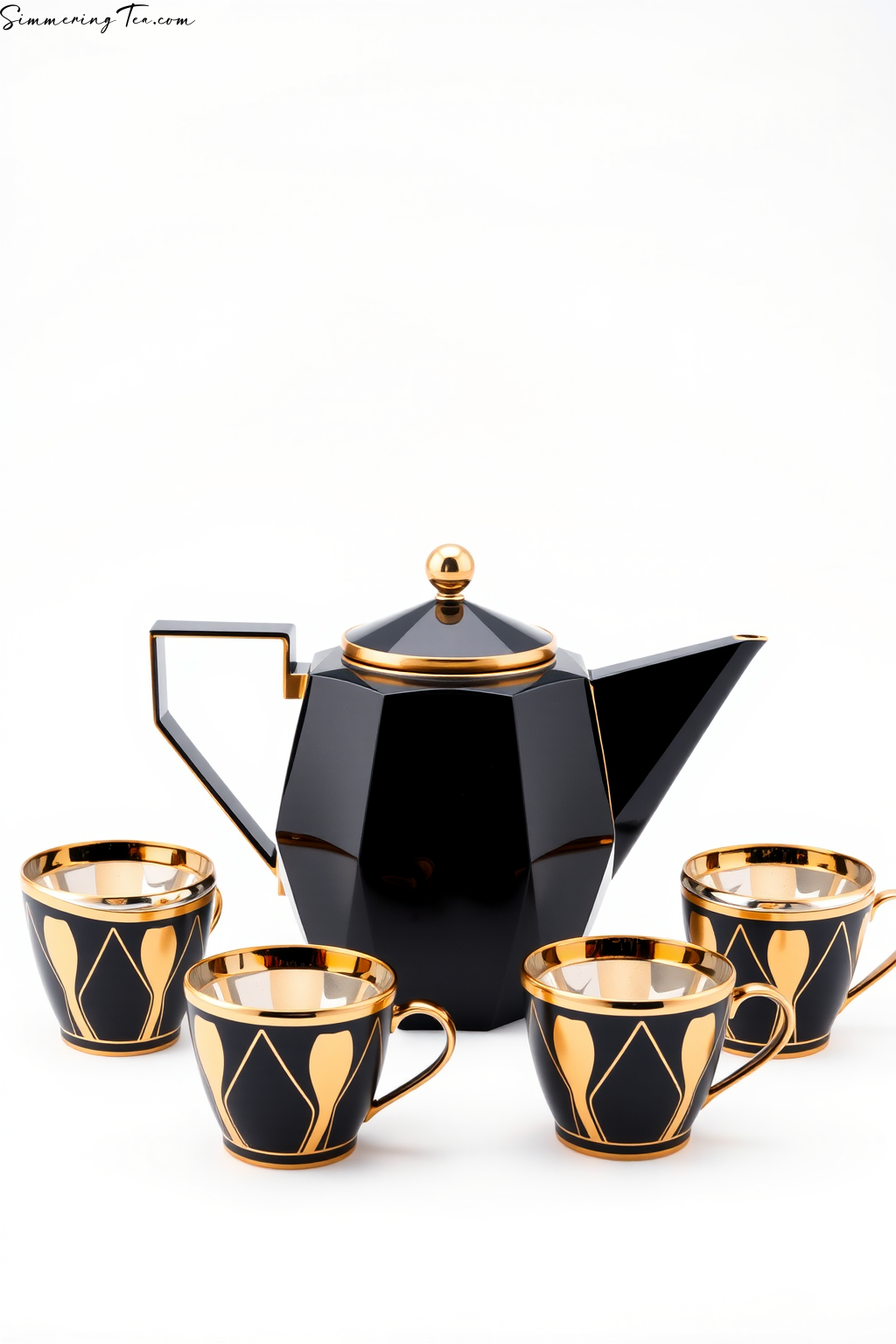 Art Deco Geometric Tea Set