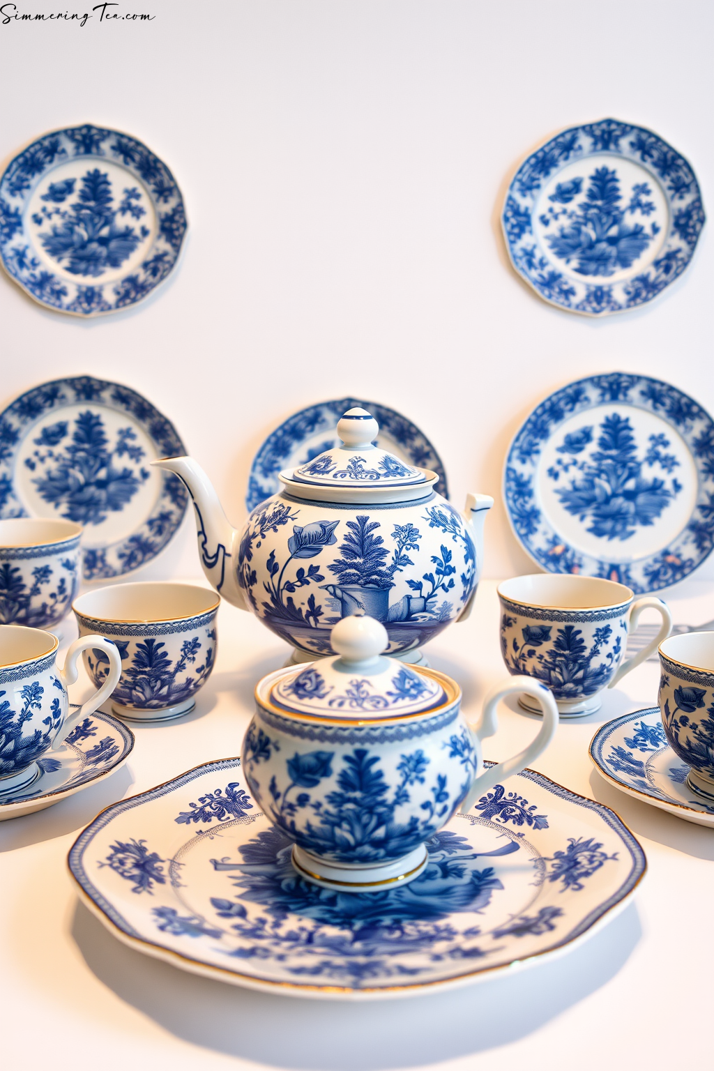Spode Blue Italian Tea Set