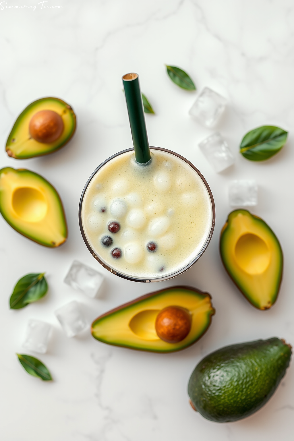 Creamy Avocado Smoothie Tea